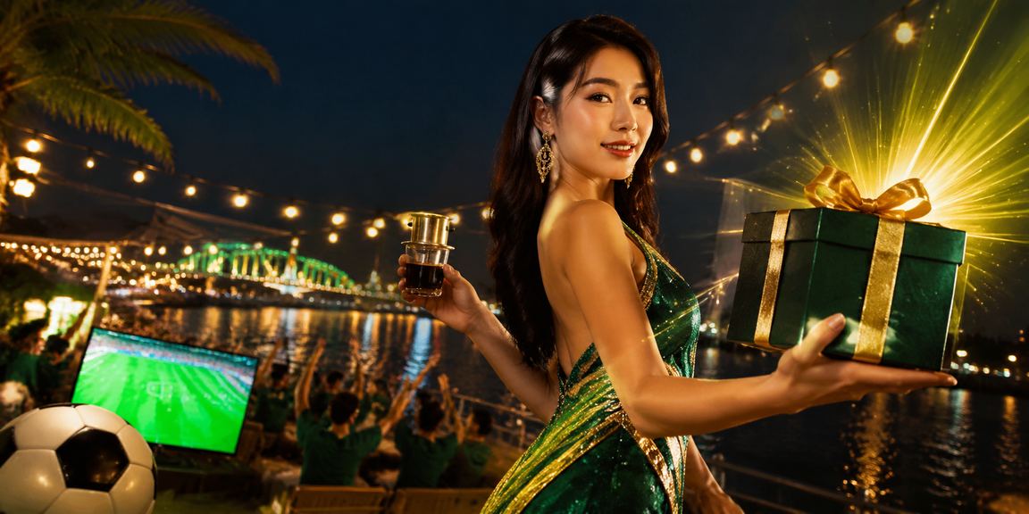 Người dùng thưởng thức cà phê Việt Nam trong khi xem cá cược bóng đá trực tuyến